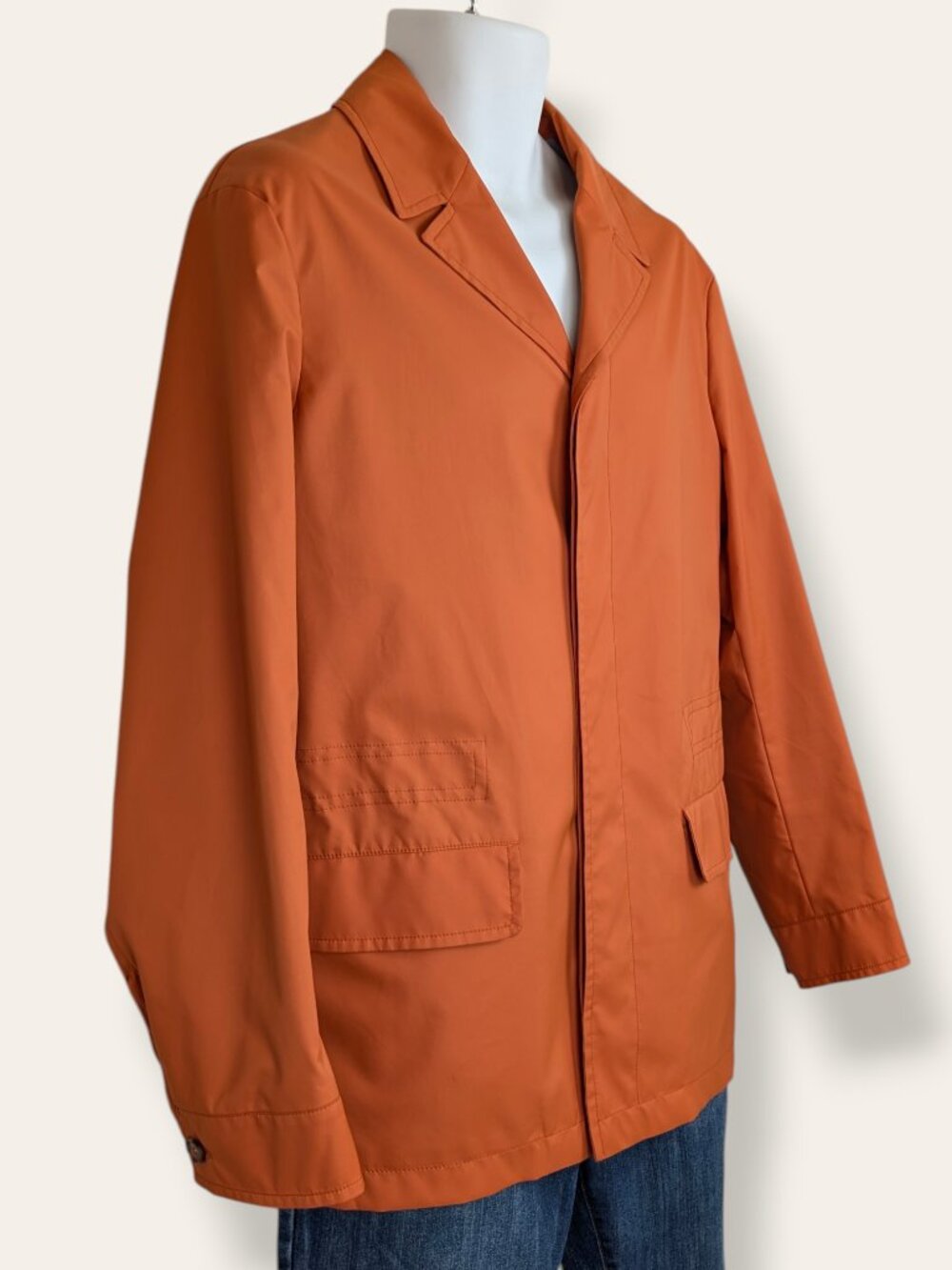 Saks Fifth Avenue Orange Water Resistant Rain Jacket